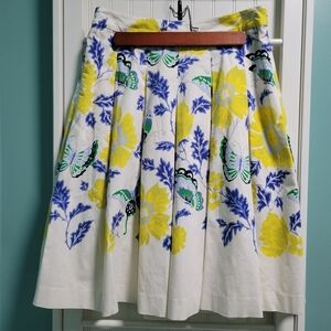 RSVP by Talbots Cream Midi A-Line Skirt with Pleats Size 4 NWOT